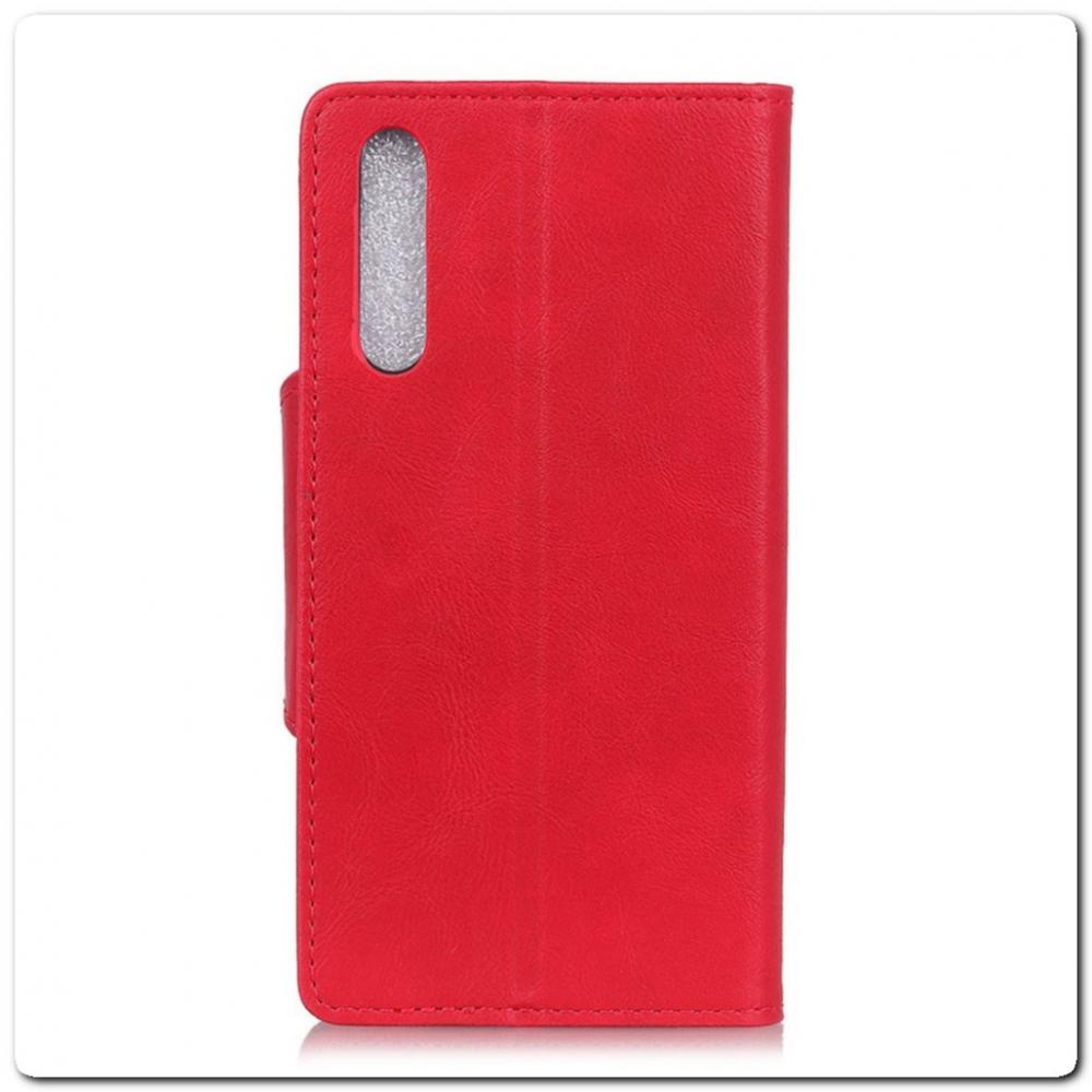 Чехол Книжка Flip Wallet с Отделениями для Карт на Samsung Galaxy A70 Красный
