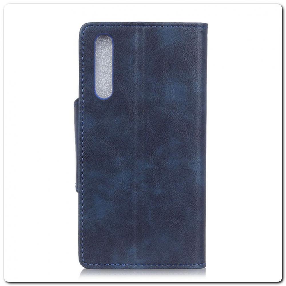 Чехол Книжка Flip Wallet с Отделениями для Карт на Samsung Galaxy A70 Синий