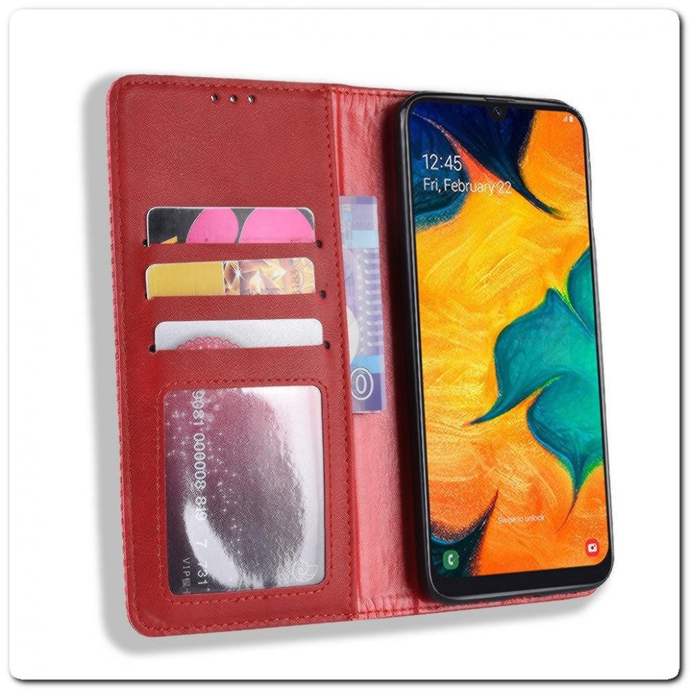 Чехол Книжка с Скрытыми Магнитами Авто Закрытие для Samsung Galaxy A30 / Galaxy A20 Красный