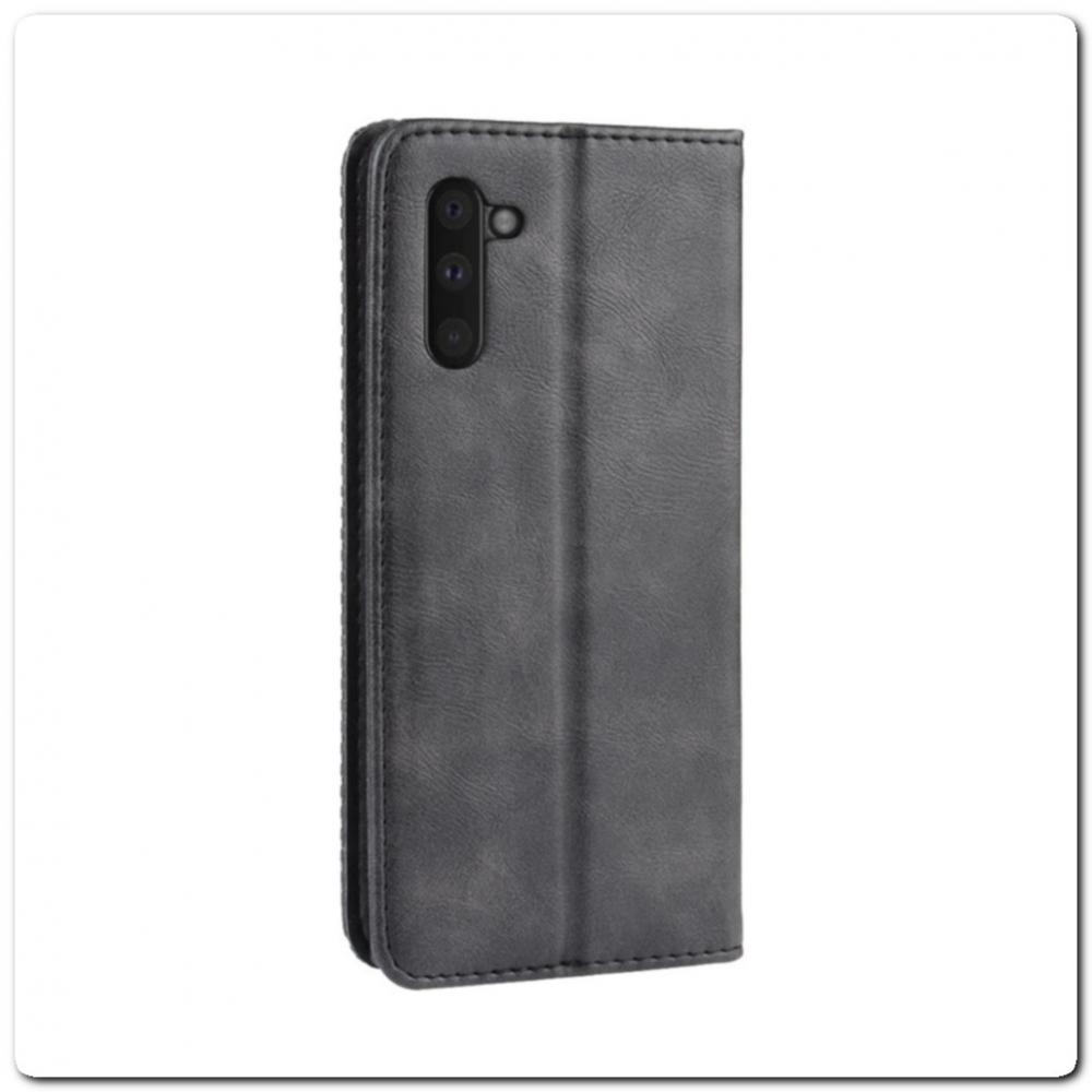 Чехол Книжка с Скрытыми Магнитами Авто Закрытие для Samsung Galaxy Note 10 Черный