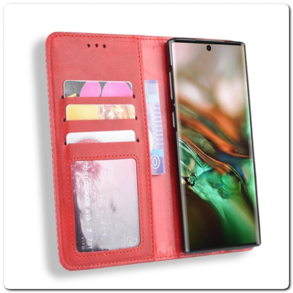 Чехол Книжка с Скрытыми Магнитами Авто Закрытие для Samsung Galaxy Note 10 Красный
