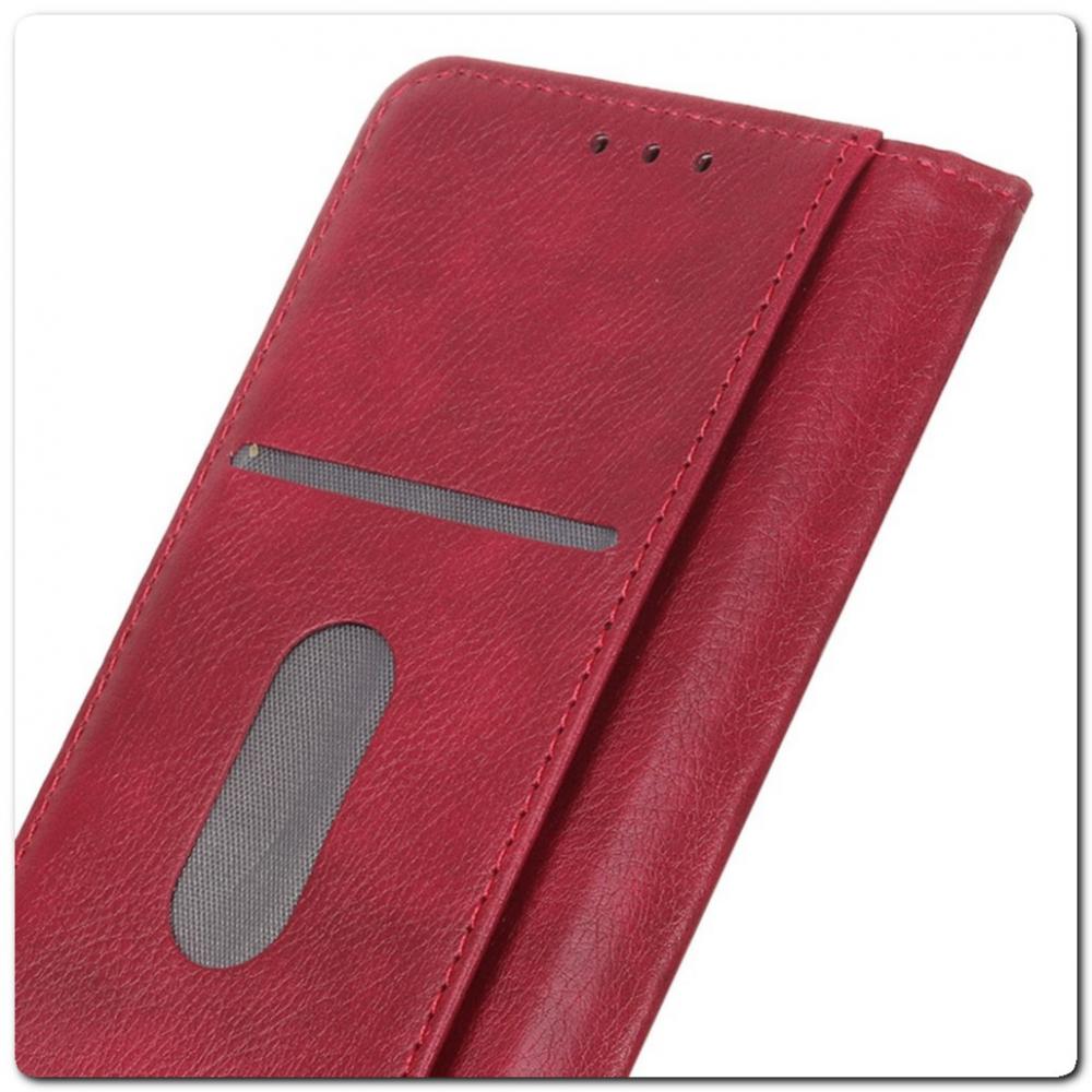 Чехол Книжка с Скрытыми Магнитами Авто Закрытие для Xiaomi Mi A3 Красный