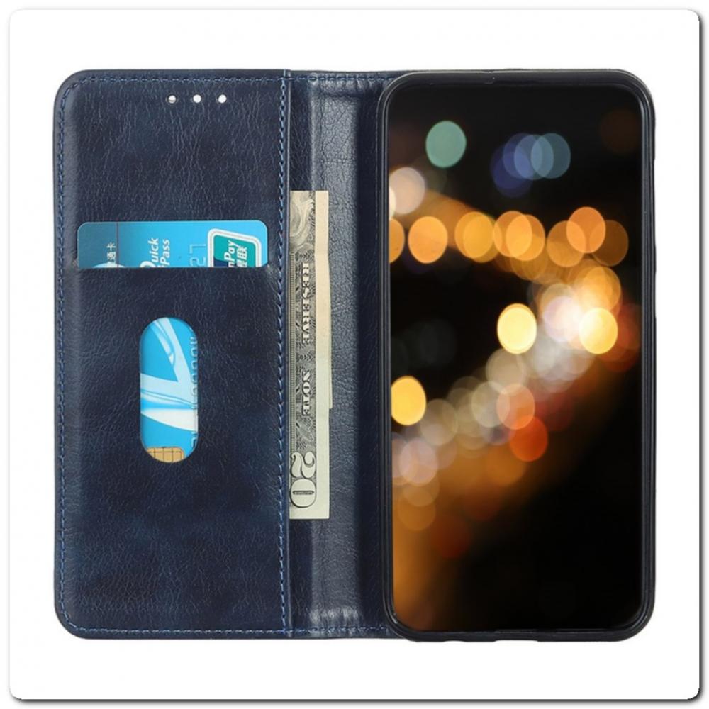 Чехол Книжка с Скрытыми Магнитами Авто Закрытие для Xiaomi Mi A3 Синий