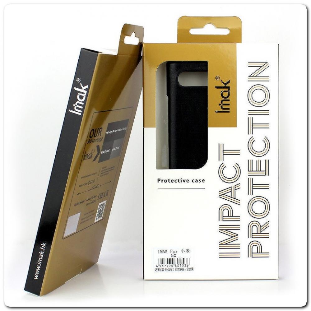 IMAK Ruiy PU Кожаный Чехол из Ударопрочного Пластика для Samsung Galaxy A40 - Черный