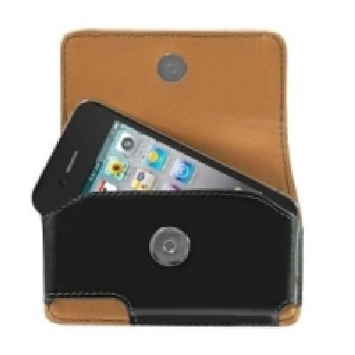 Кожаный чехол на пояс для iPhone 4/4S черный