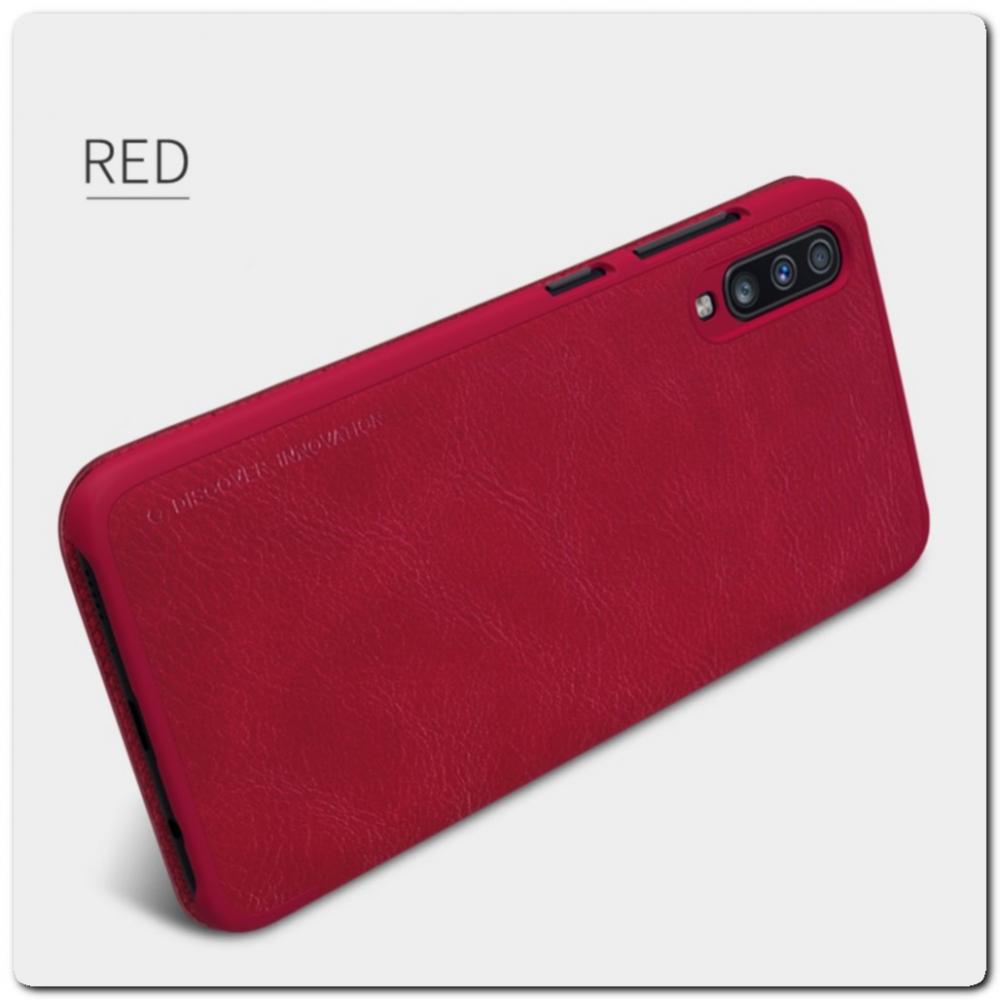 Nillkin Qin Искусственно Кожаная Чехол Книжка для Samsung Galaxy A70 Красный