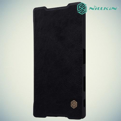Кожаный чехол книжка для Sony Xperia Z5 Premium Nillkin Qin - черный