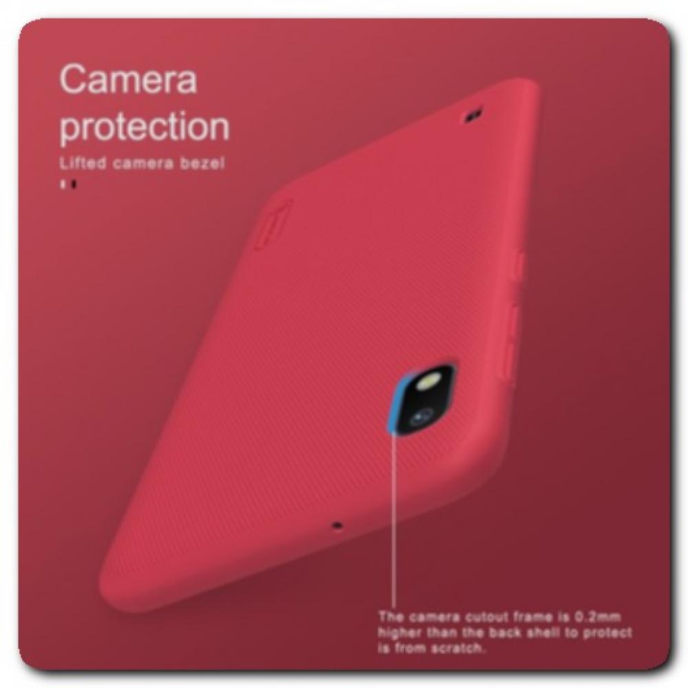 Пластиковый Кейс Nillkin Super Frosted Shield Чехол для Samsung Galaxy A10 Красный