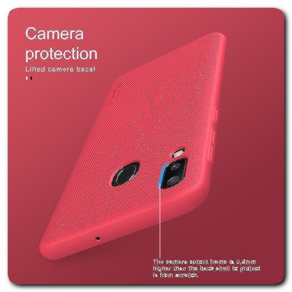Пластиковый Кейс Nillkin Super Frosted Shield Чехол для Samsung Galaxy A30 / Galaxy A20 Красный