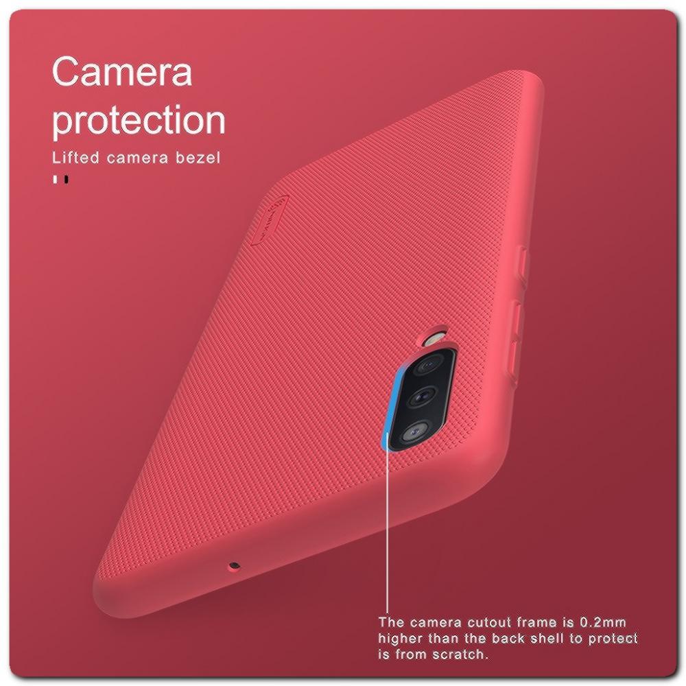 Пластиковый Кейс Nillkin Super Frosted Shield Чехол для Samsung Galaxy A50 Красный