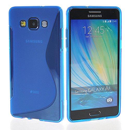 Силиконовый чехол для Samsung Galaxy A5, Galaxy A5 Duos - синий S-образный