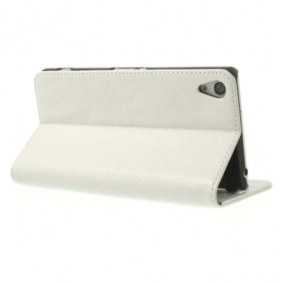 Flip чехол книжка для Sony Xperia Z3 белый с металлическим язычком