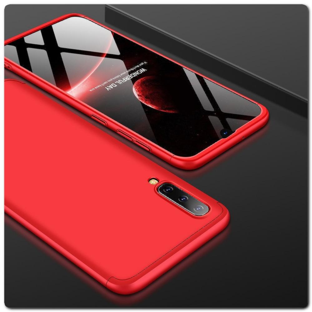Тройной Съемный Пластиковый Чехол GKK 360° для Samsung Galaxy A50 Красный
