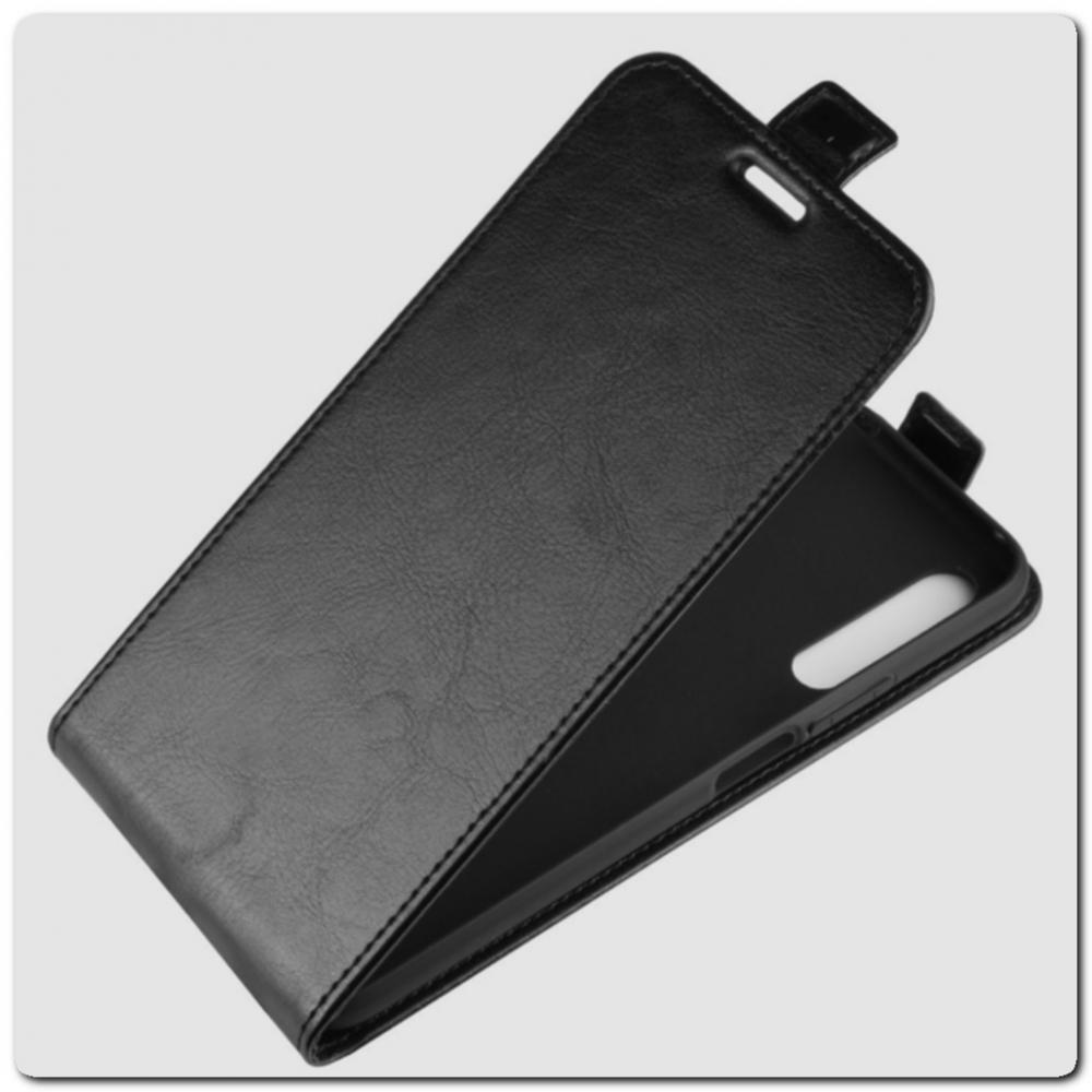 Вертикальный Чехол Книжка Флип Вниз для Huawei Honor 9X / 9X Pro с карманом для карт Черный