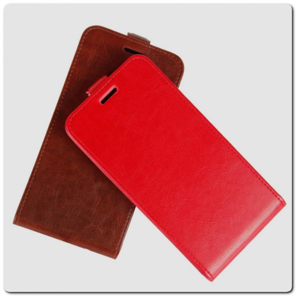 Вертикальный Чехол Книжка Флип Вниз для Huawei Honor 9X / 9X Pro с карманом для карт Красный