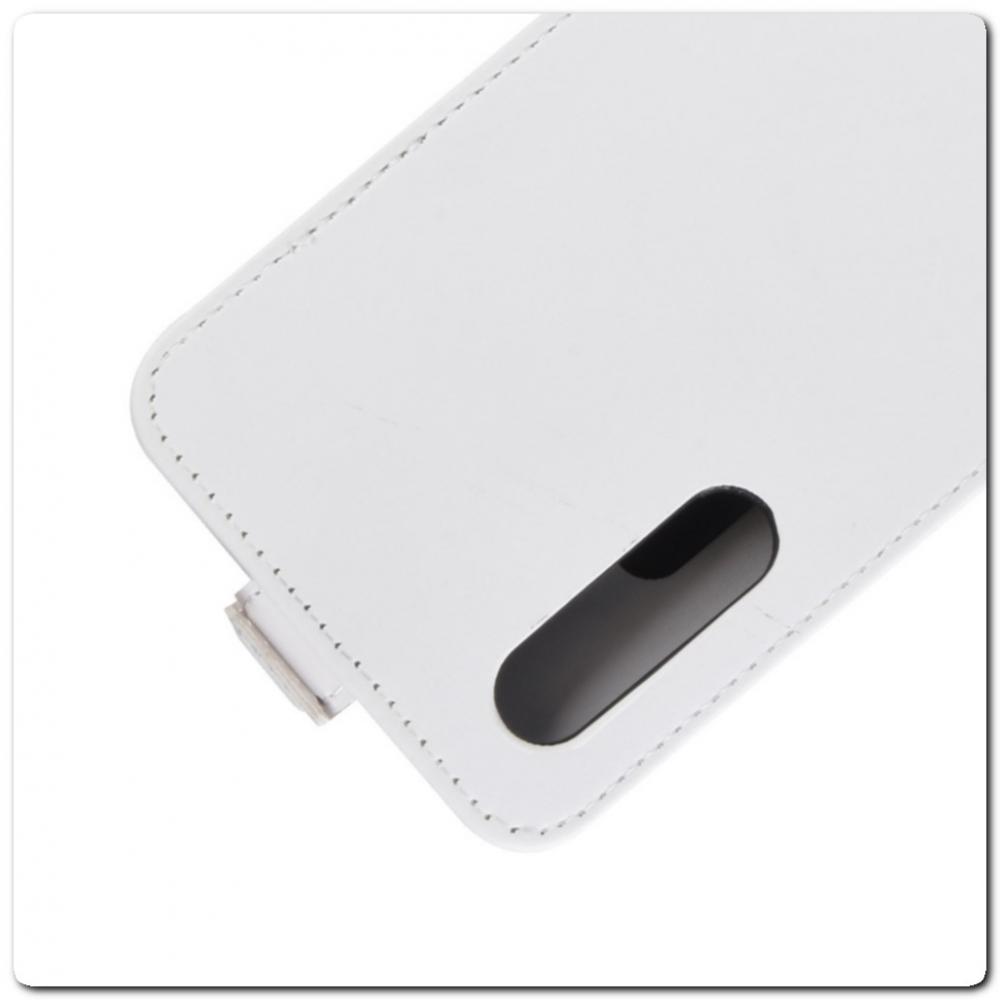 Вертикальный Чехол Книжка Флип Вниз для Xiaomi Mi A3 с карманом для карт Белый