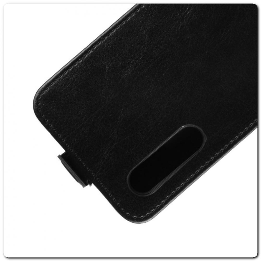 Вертикальный Чехол Книжка Флип Вниз для Xiaomi Mi A3 с карманом для карт Черный
