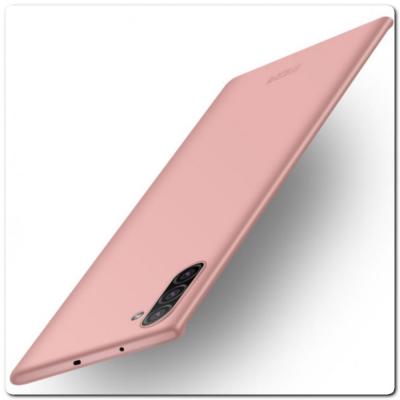 Матовый Ультратонкий Пластиковый Mofi Чехол для Samsung Galaxy Note 10 Ярко-Розовый