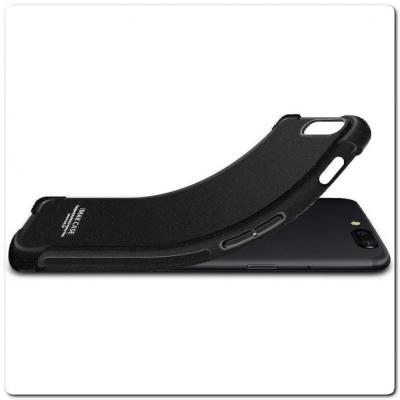 Силиконовый Чехол IMAK Airbag с Усиленными Увеличенными Углами для Samsung Galaxy A50 Песочно-Черный
