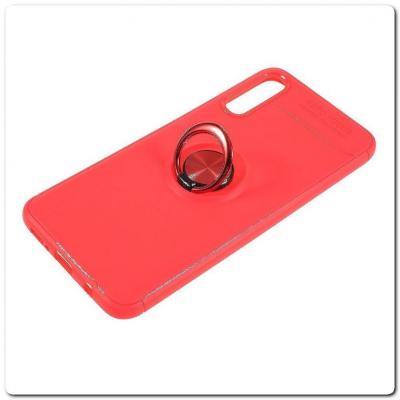 Силиконовый Magnet Ring Чехол с Кольцом для Магнитного Держателя для Samsung Galaxy A50 Красный