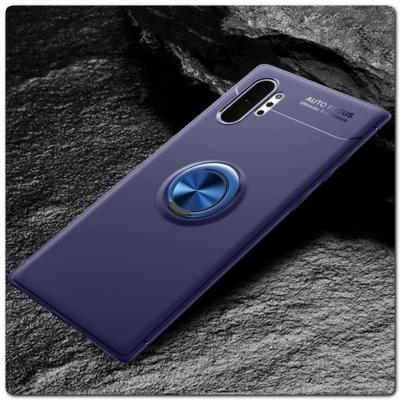 Силиконовый Magnet Ring Чехол с Кольцом для Магнитного Держателя для Samsung Galaxy Note 10+ / Note 10 Plus Черный