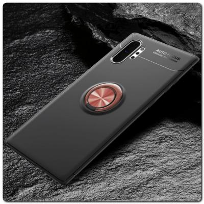 Силиконовый Magnet Ring Чехол с Кольцом для Магнитного Держателя для Samsung Galaxy Note 10+ / Note 10 Plus Красный