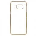 Купить Пластиковый прозрачный чехол для Samsung Galaxy S6 edge+ золотой на Apple-Land.ru