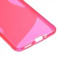 Силиконовый чехол для Samsung Galaxy Alpha розовый S-образный