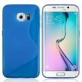 Купить Силиконовый чехол для Samsung Galaxy S6 edge синий S-образный на Apple-Land.ru