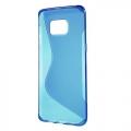 Купить Силиконовый чехол для Samsung Galaxy S6 edge+ синий S-образный на Apple-Land.ru