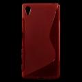 Купить Силиконовый чехол для Sony Xperia Z5 красный S-образный на Apple-Land.ru