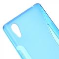 Силиконовый чехол для Sony Xperia Z5 Premium синий S-образный