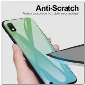 Купить Защитный Чехол Gradient Color из Стекла и Силикона для Samsung Galaxy A10 Синий на Apple-Land.ru