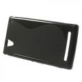 Купить Силиконовый чехол для Sony Xperia T2 Ultra черный S-образный на Apple-Land.ru