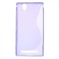 Купить Силиконовый чехол для Sony Xperia T2 Ultra фиолетовый S-образный на Apple-Land.ru