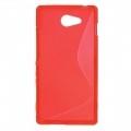 Купить Силиконовый чехол для Sony Xperia M2 Aqua красный S-Shape на Apple-Land.ru
