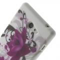 Силиконовый чехол для Sony Xperia M2 с орнаментом Rose Flower