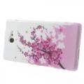 Силиконовый чехол для Sony Xperia M2 с орнаментом Sakura