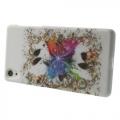 Силиконовый чехол для Sony Xperia Z2 White Colorful Butterfly