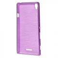Силиконовый чехол для Sony Xperia T3 фиолетовый Shine