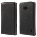 Купить Кожаный Down flip чехол для Nokia Lumia 930 черный Leechi на Apple-Land.ru