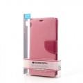 Чехол книжка для Sony Xperia Z1 розовый Mercury