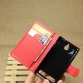 Кожаный чехол книжка для Sony Xperia E1 и Sony Xperia E1 dual красный