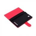 Кожаный чехол книжка для Sony Xperia C3 красный