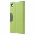 Flip чехол книжка для Sony Xperia Z1 зеленый Mercury CaseOn