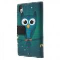 Купить Кожаный чехол книжка для Sony Xperia Z2 Blue Owl на Apple-Land.ru