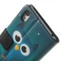 Кожаный чехол книжка для Sony Xperia Z2 Blue Owl