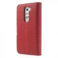 Купить Кожаный чехол книжка для LG G2 mini красный на Apple-Land.ru