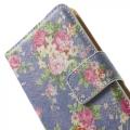 Кожаный чехол книжка для LG G2 mini Purple Flower Pattern