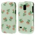 Купить Чехол Down Flip для Samsung Galaxy S5 mini Mint Flower Pattern на Apple-Land.ru
